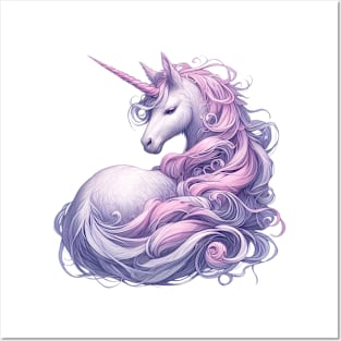 The unicorn cute Posters and Art